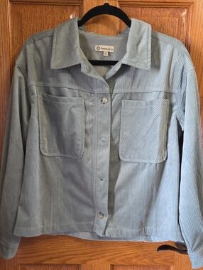 Democracy Light Sage Corduroy Button-Up Jacket